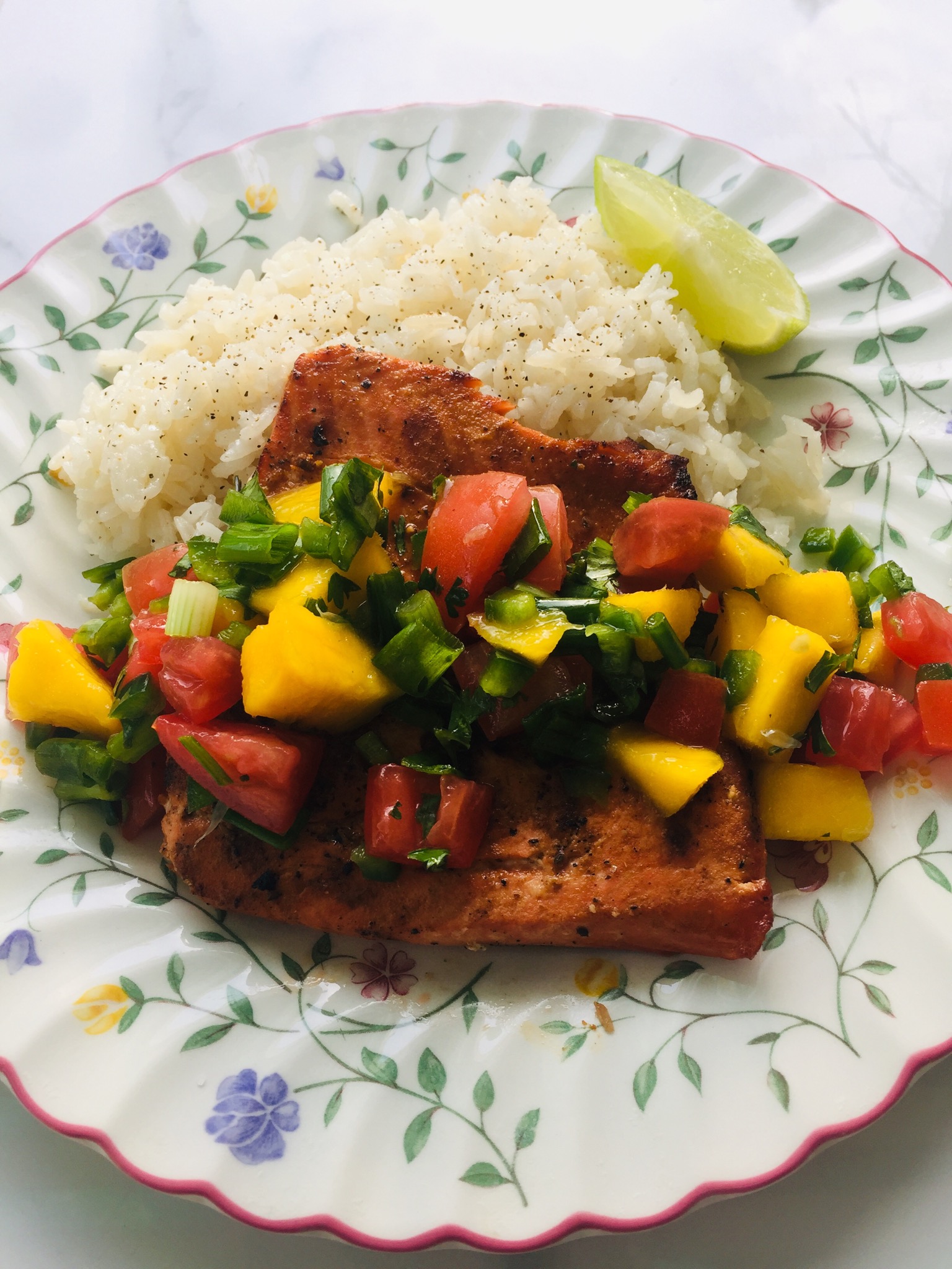 Grilled Salmon with Mango Salsa - Allee's House