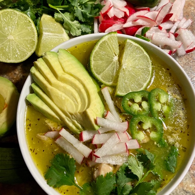 Delicious Mexican Green Chicken Pozole Soup