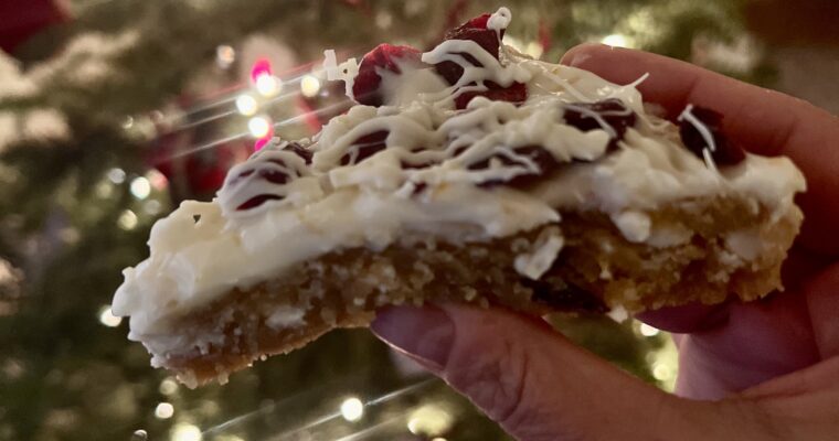 Holiday Cranberry Bliss Bars